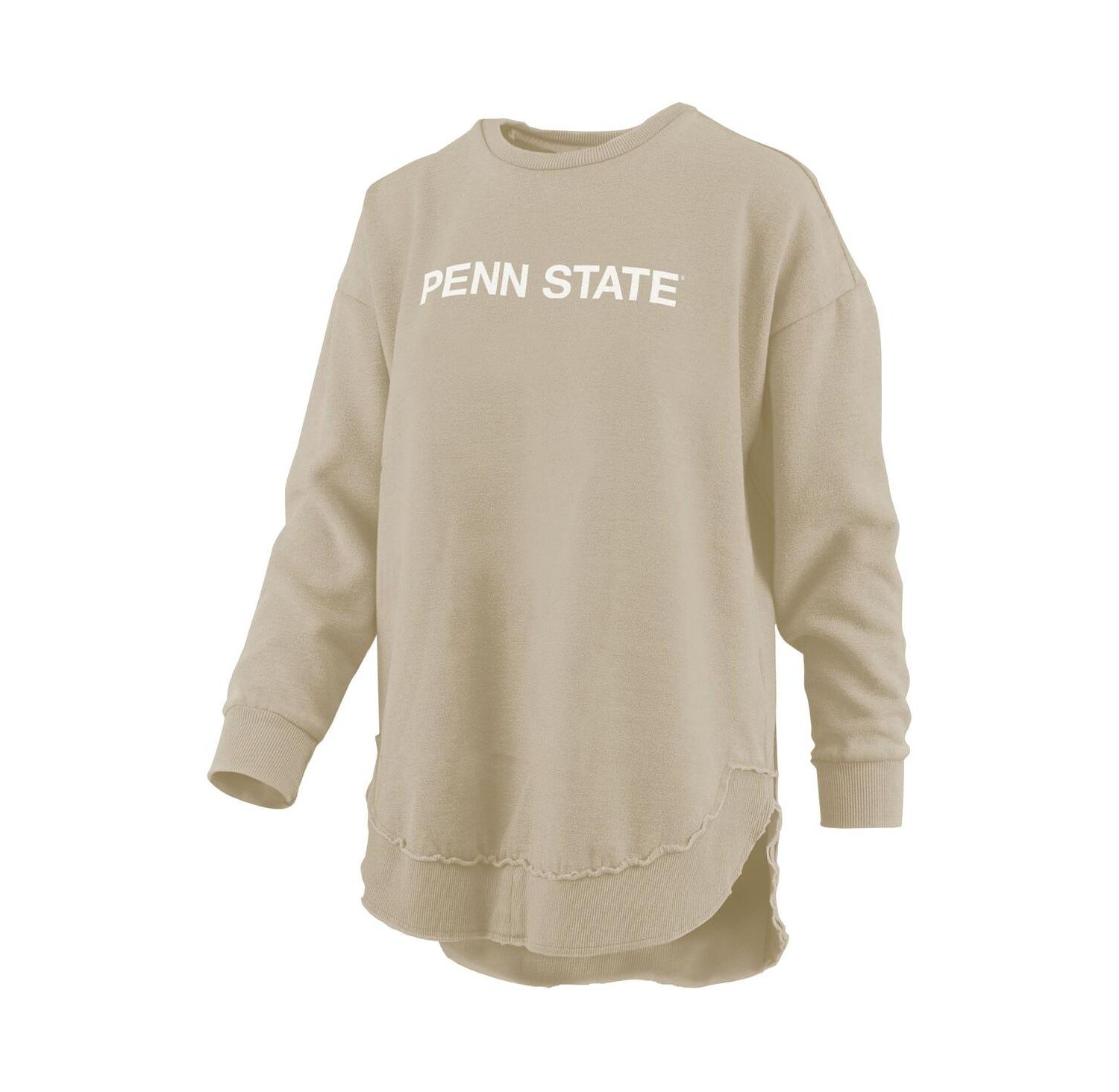 Women's Tan Penn State Nittany Lions Poncho Fleece Pullover Sweatshirt