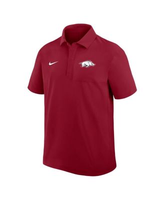Men's Cardinal Arkansas Razorbacks Woven Dri-FIT Polo Shirt