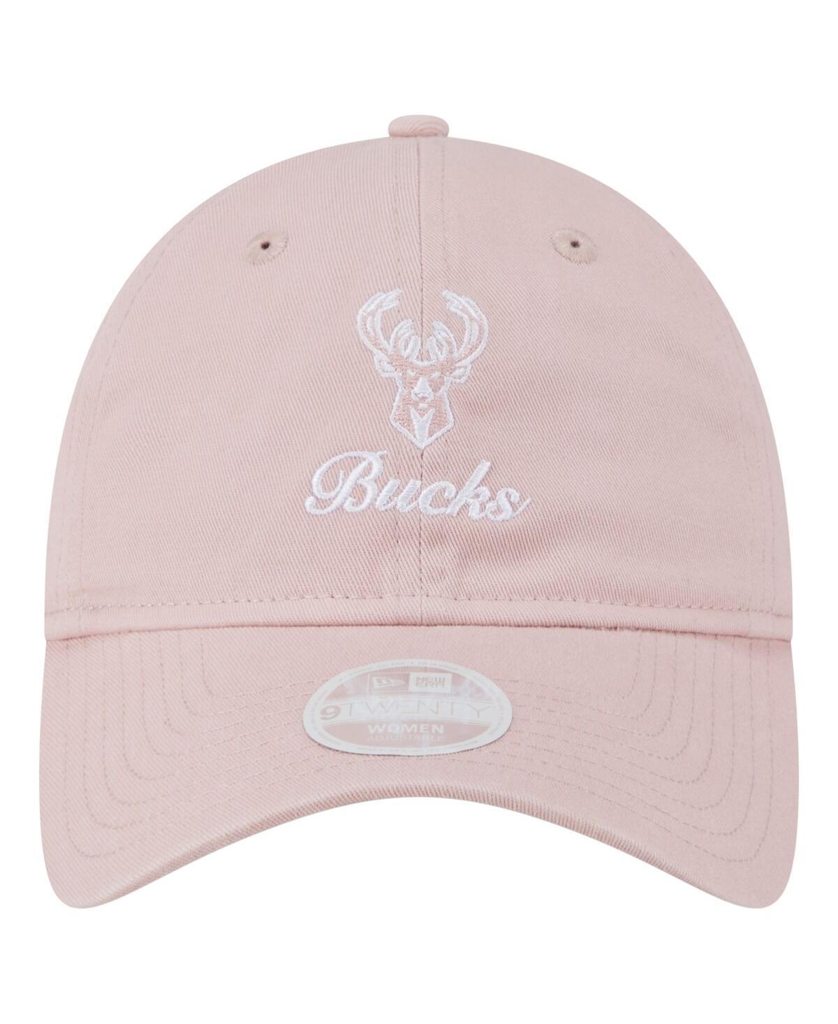 New Era Women'sâ Pink Milwaukee Bucks Gameday Preppy 9twenty Adjustable Hat In Neutral