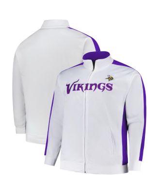 Fanatics - Men's White Minnesota Vikings Big Tall Tricot Full-Zip Track Jacket