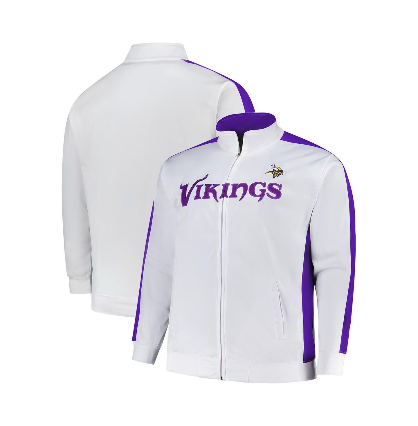 Мужская спортивная куртка Fanatics Minnesota Vikings из трикотажа, Big & Tall, White — фото 1