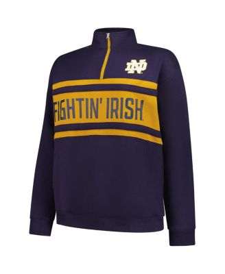 Women's Navy/Gold Notre Dame Fighting Irish Plus Size Quarter-Zip Pullover