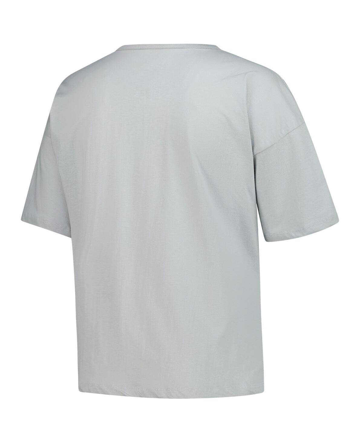 Fanatics Women's Gray Wisconsin Badgers Plus Size Winning Gear Notch Neck T-shirt In Gray