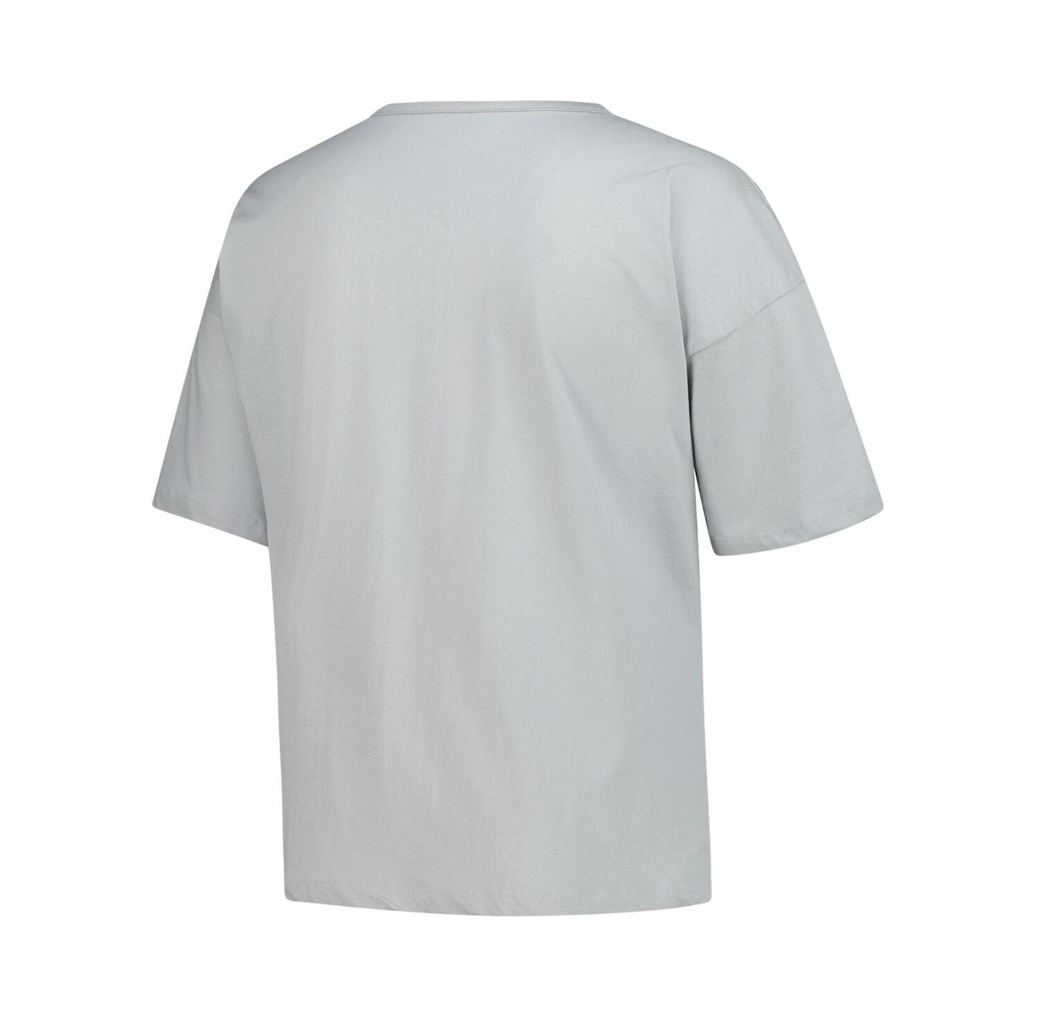 Women's Gray Wisconsin Badgers Plus Size Winning Gear Notch Neck T-Shirt