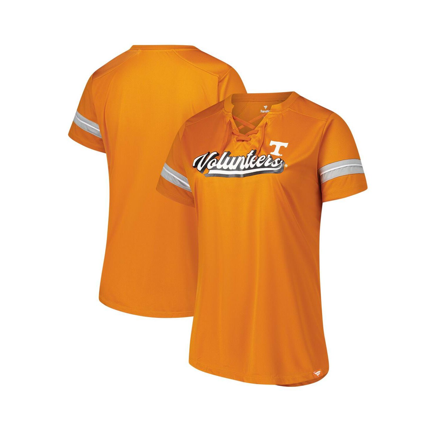 Women's Tennessee Orange Tennessee Volunteers Plus Size Overtime Readiness Lace-Up T-Shirt