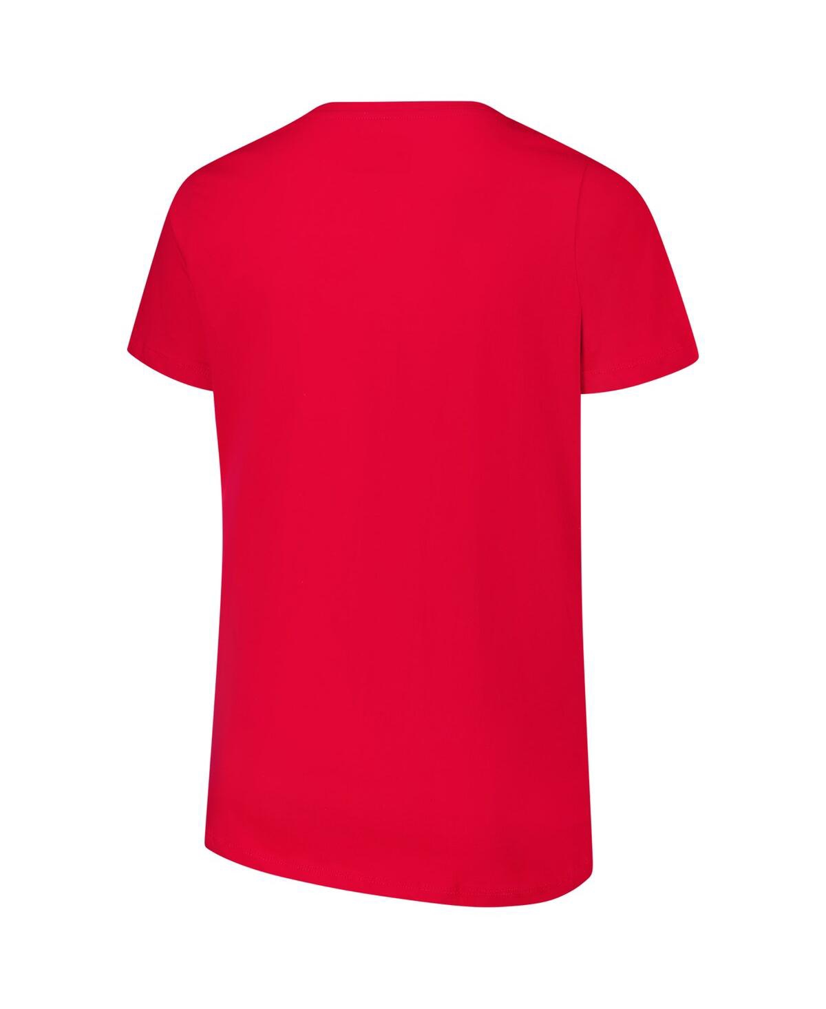 Fanatics Women's Scarlet Ohio State Buckeyes Plus Size Lean Scoop Neck T-shirt In Red