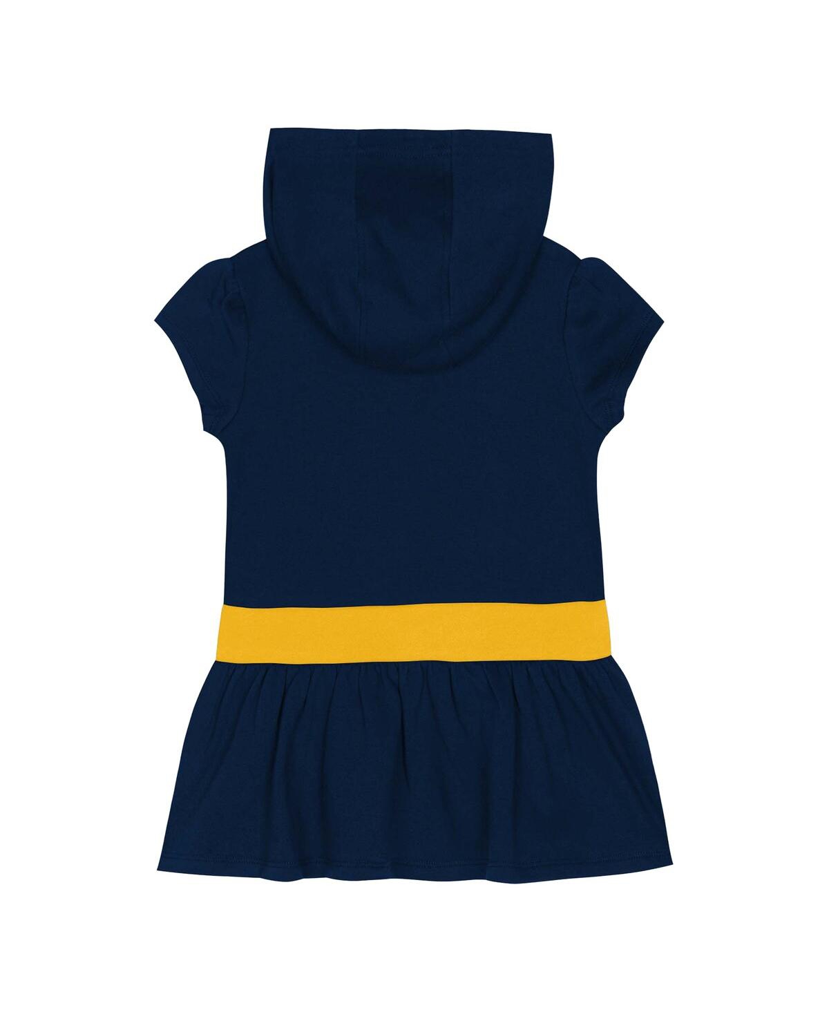 Outerstuff Girls Toddler Navy Michigan Wolverines Team Love French Terry Hoodie Dress In Blue