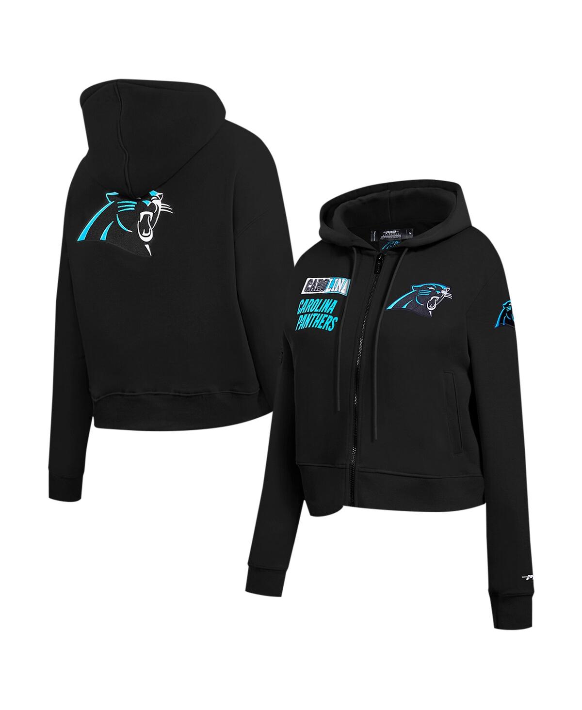 Pro Standard Women's Black Carolina Panthers Split Logo Full-zip Hoodie In Black