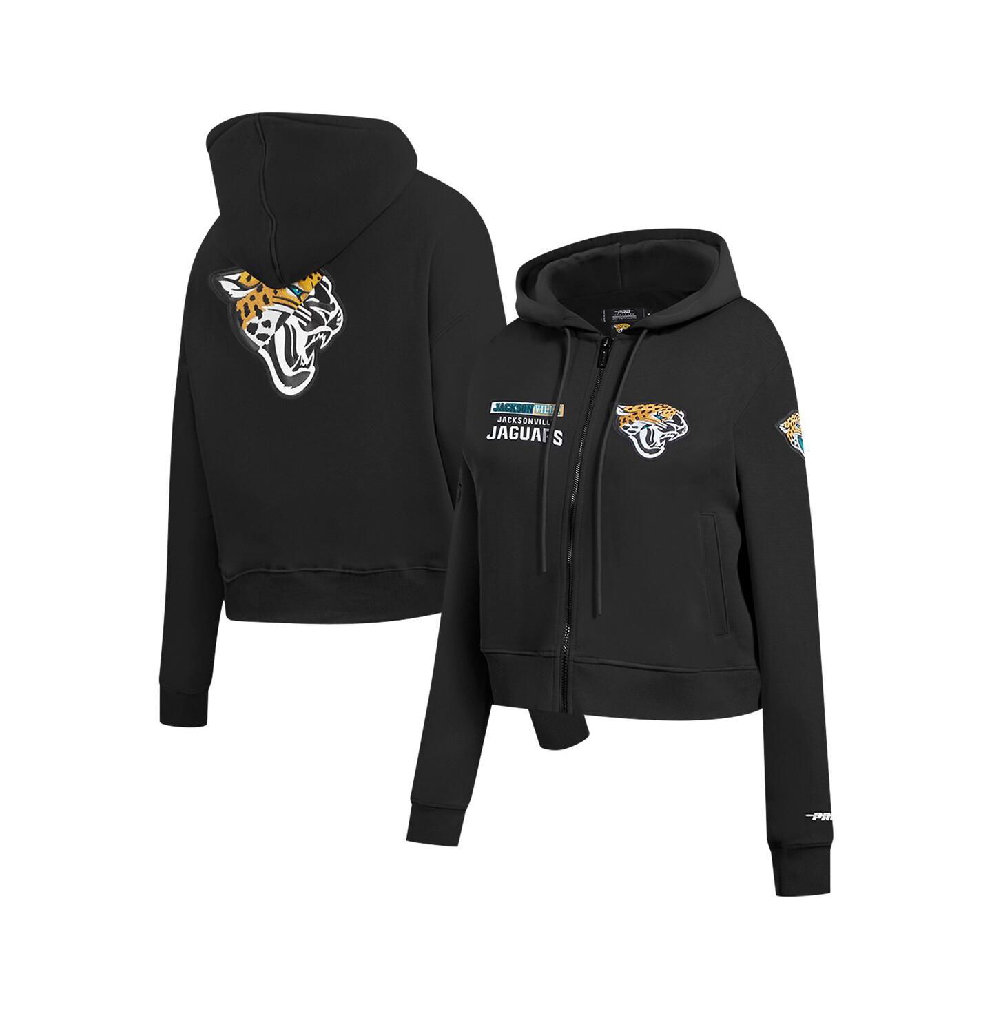 Женское худи Pro Standard Black Jacksonville Jaguars Split Logo Full-Zip — фото 1