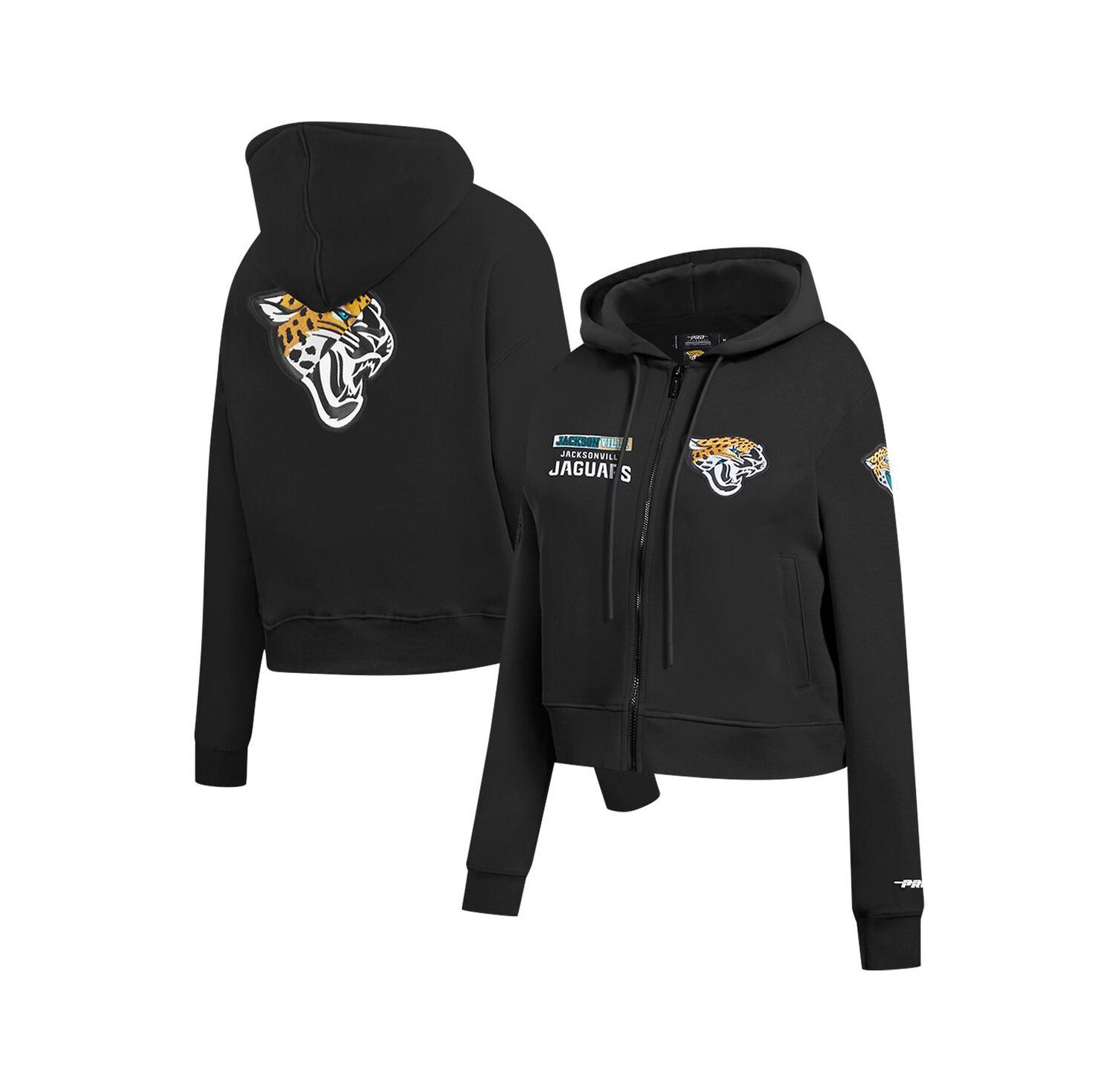 Women's Black Jacksonville Jaguars Split Logo Full-Zip Hoodie