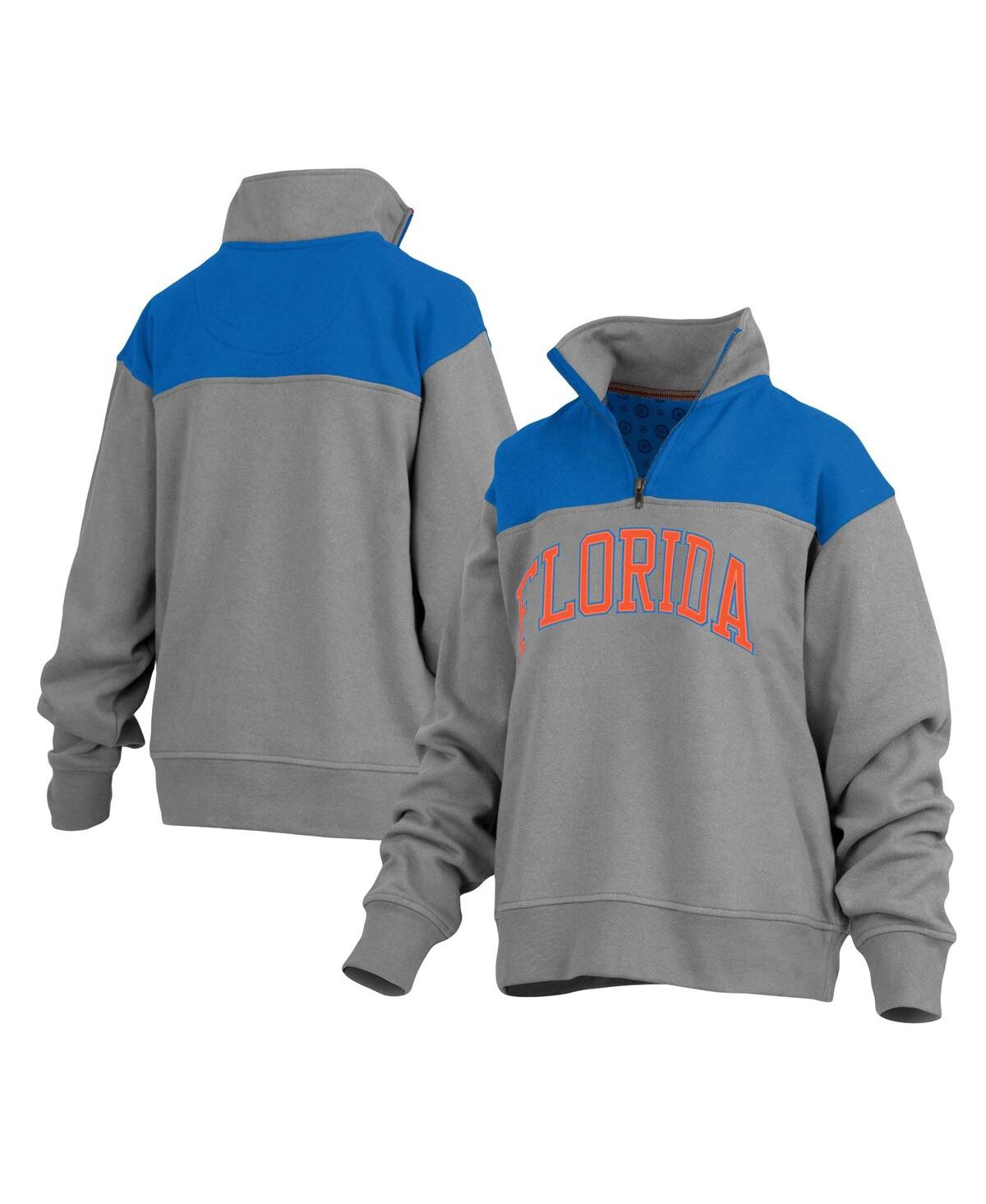 Pressbox Women's Gray Florida Gators Avon Fleece Quarter-zip Jacket