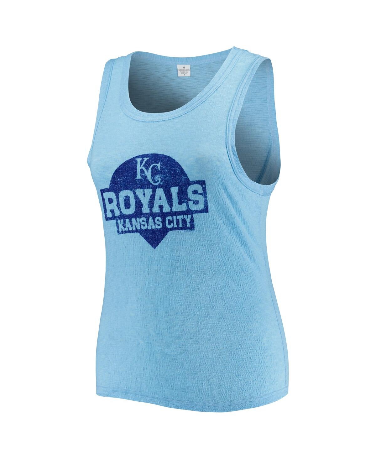 Soft As A Grape Women's Royal Kansas City Royals Plus Size High Neck Tri-blend Tank Top In Blue