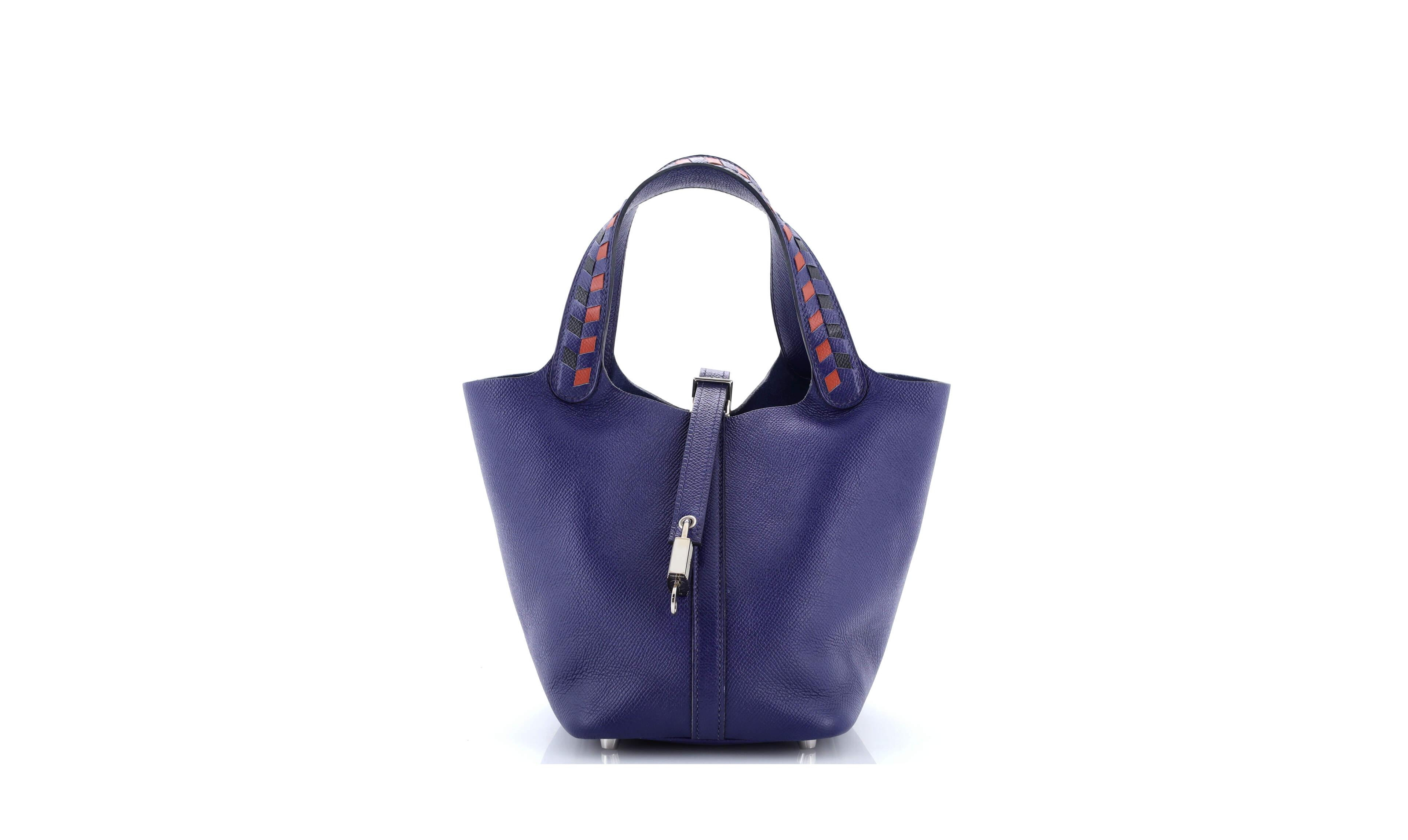 Pre-Owned Hermes Pm Picotin Lock Bag Tressage Epsom