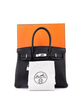 Pre-Owned HERMES Birkin 30 Handbag Black Togo with Palladium Hardware