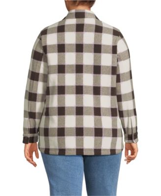 Plus Size Print Anyweather Fleece Shirt Jacket