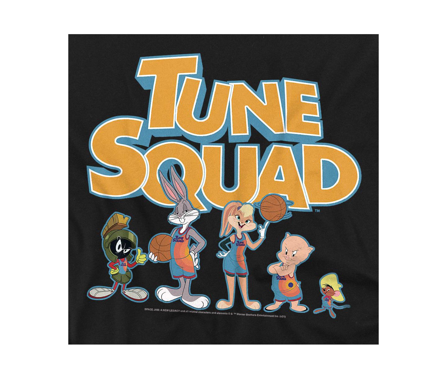Мужская футболка Space Jam A New Legacy Tune Squad Letters, цвет: Чёрный — фото 2
