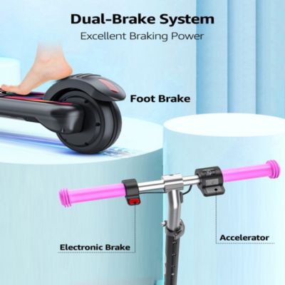 Kids' Electric Scooter with LED Display, 150W High-Power Motor, Dual Brake System, Adjustable Height & Speed