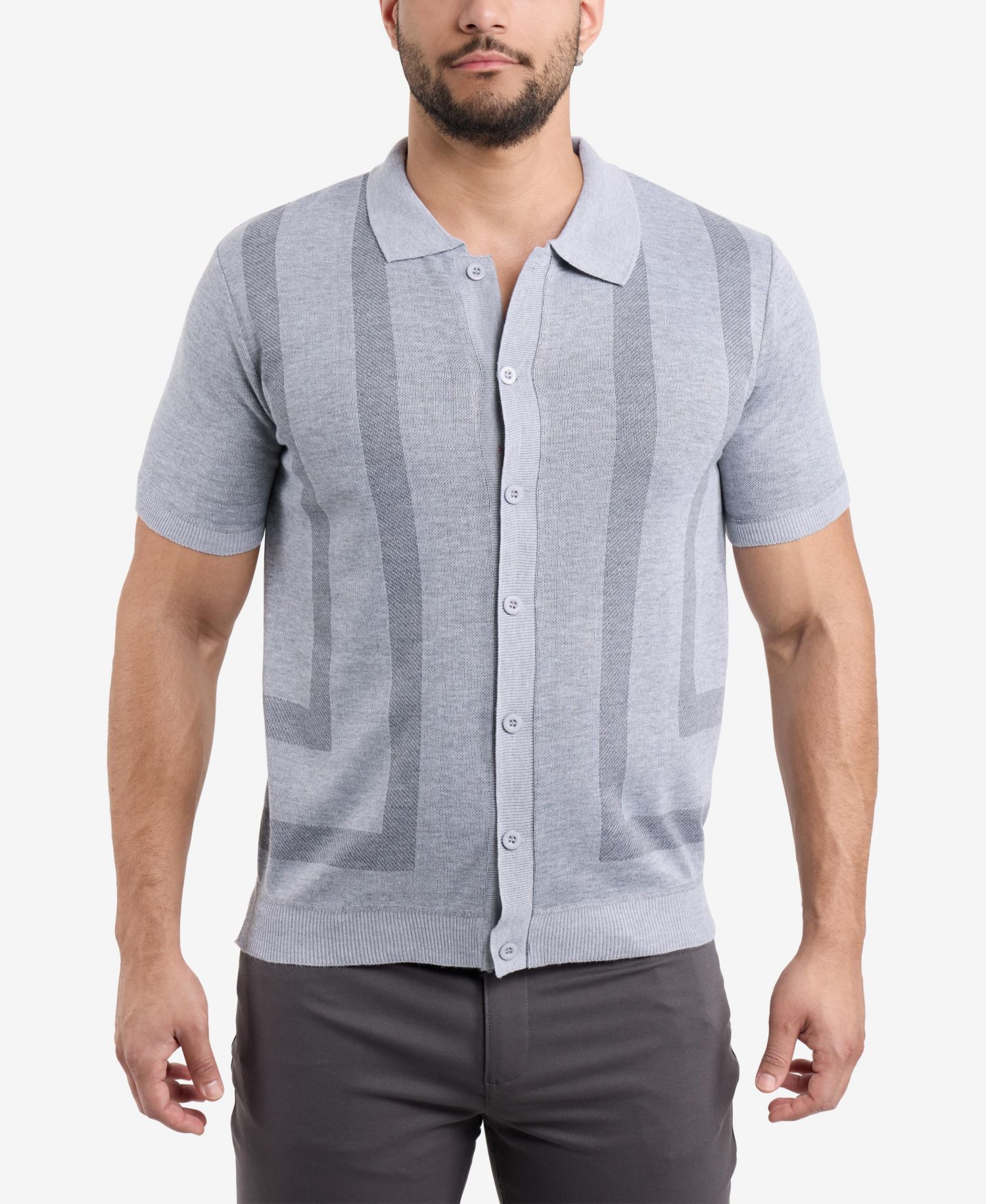 Men's Button Down Short Sleeve Sweater