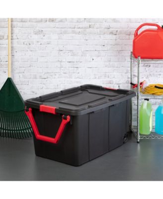 4-Pack Heavy Duty 40 Gallon Wheeled Industrial Storage Tote