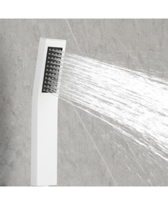 Handheld Shower with 28-Inch Slide Bar and 59-Inch Hose,White
