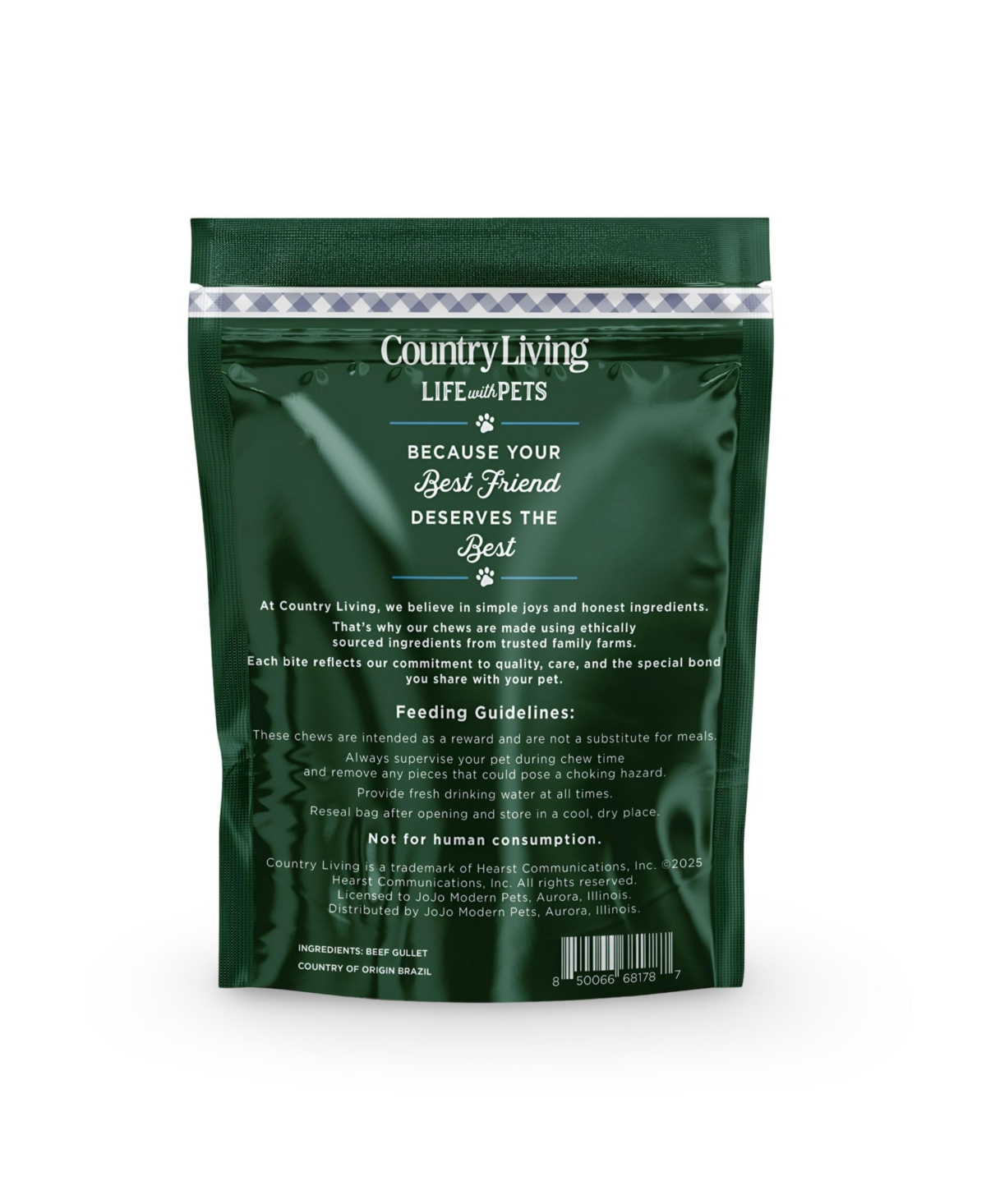 Country Living 6" Gullet Flats Dog Treats – 20 Count Bag – All-Natural