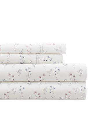Delicate Blossoms 4-P.c. Sheet Set, Full