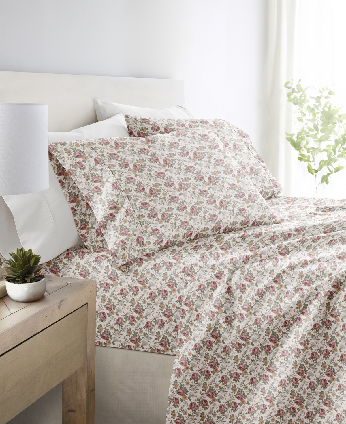 Ienjoy Home Delicate Blossoms 4-p.c. Sheet Set, Full In Pink