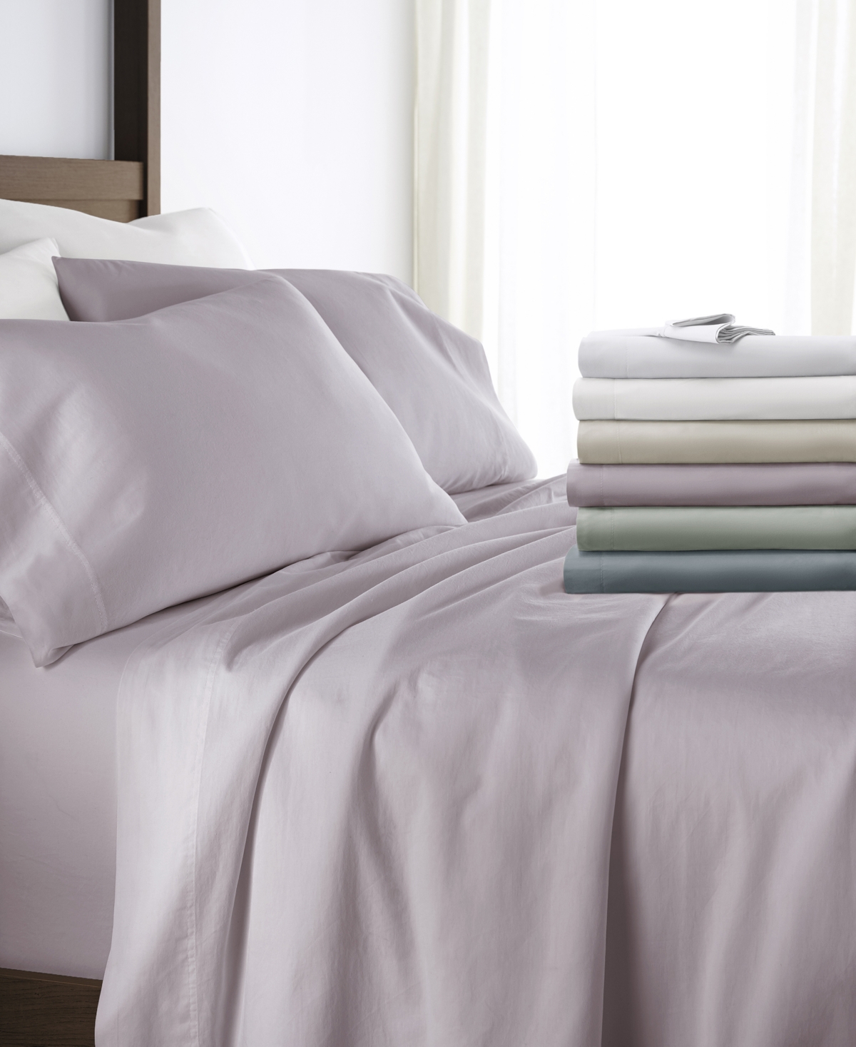 Ienjoy Home Long Staple 300-thread Count Cotton Solid 4-pc. Sheet Set, California King In Green