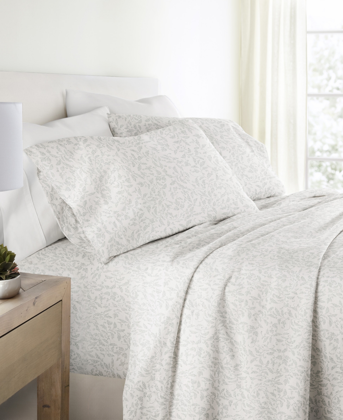Ienjoy Home Long Staple 300-thread Count Cotton Pattern 4-pc. Sheet Set, Full In White
