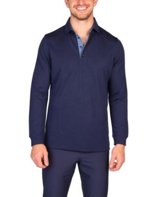 Men's Solid Modal Long Sleeve Polo