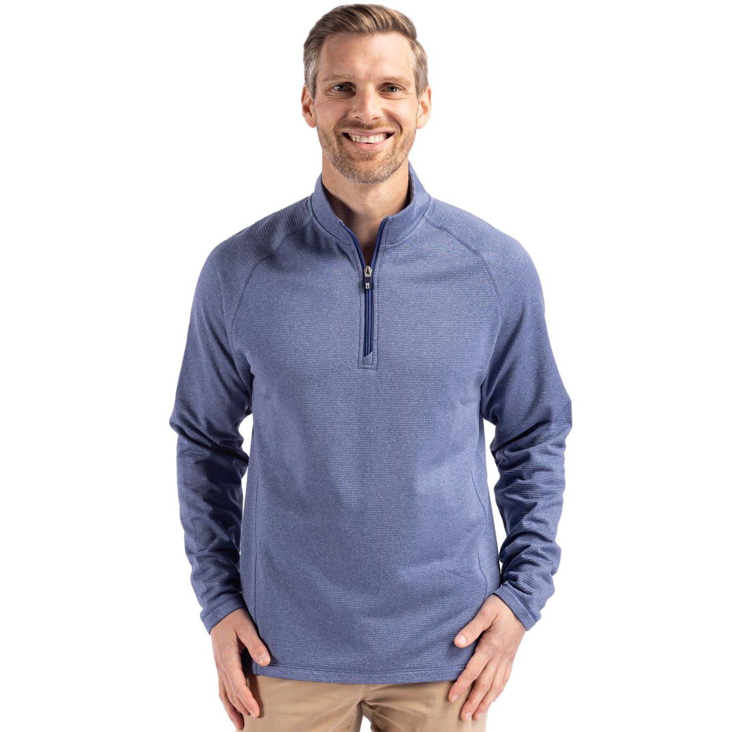 Men's Cutter and Buck Peshastin Fleece Long Sleeve Half Zip Pullover