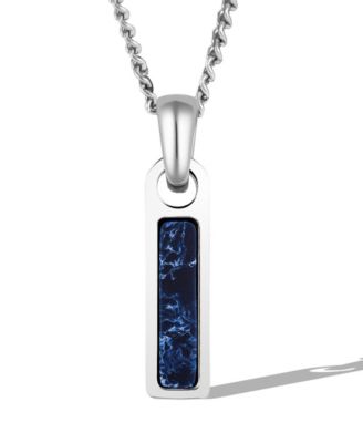 Men's Birthstone Tag Necklace - Silver Pendant