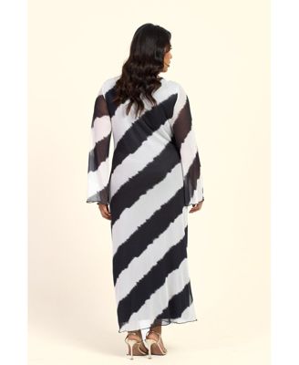 Women's Monochrome Twist Front Midi Dress