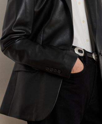 Single-Button Lambskin Blazer