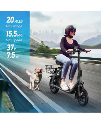 450W Electric Scooter for Unisex Adults: 265LBS MaxLoad, 22 Miles Range, 15.5MPH Top Speed, 3 Modes, Adjustable Seat, LCD Display