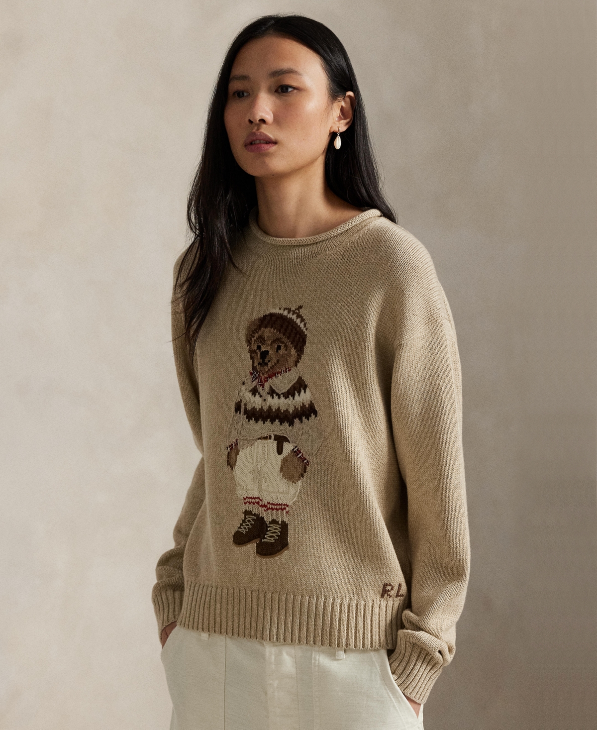 Polo Ralph Lauren Women's Bear Intarsia-knit Rollneck Sweater