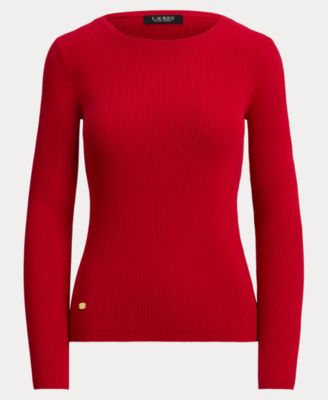 Women's Rib-Knit Cotton-Blend Crewneck Sweater