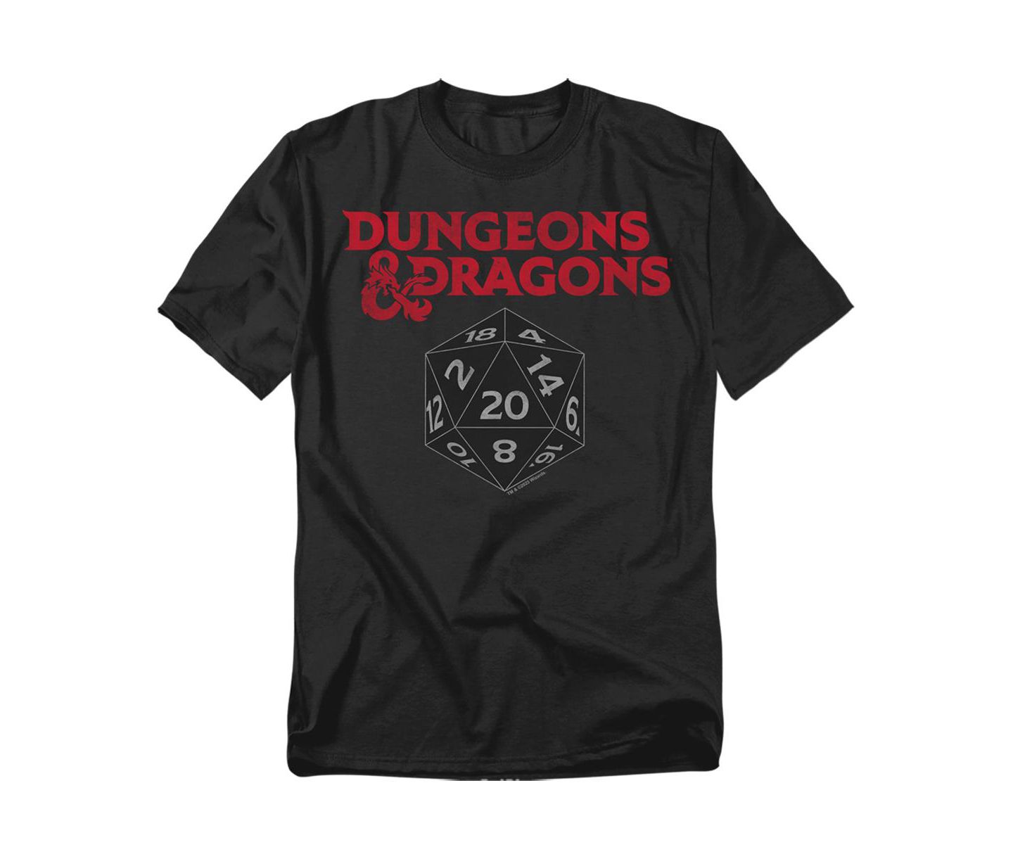 Мужская футболка D&D Big & Tall Dungeons and Dragons Black D20, цвет: Чёрный — фото 1