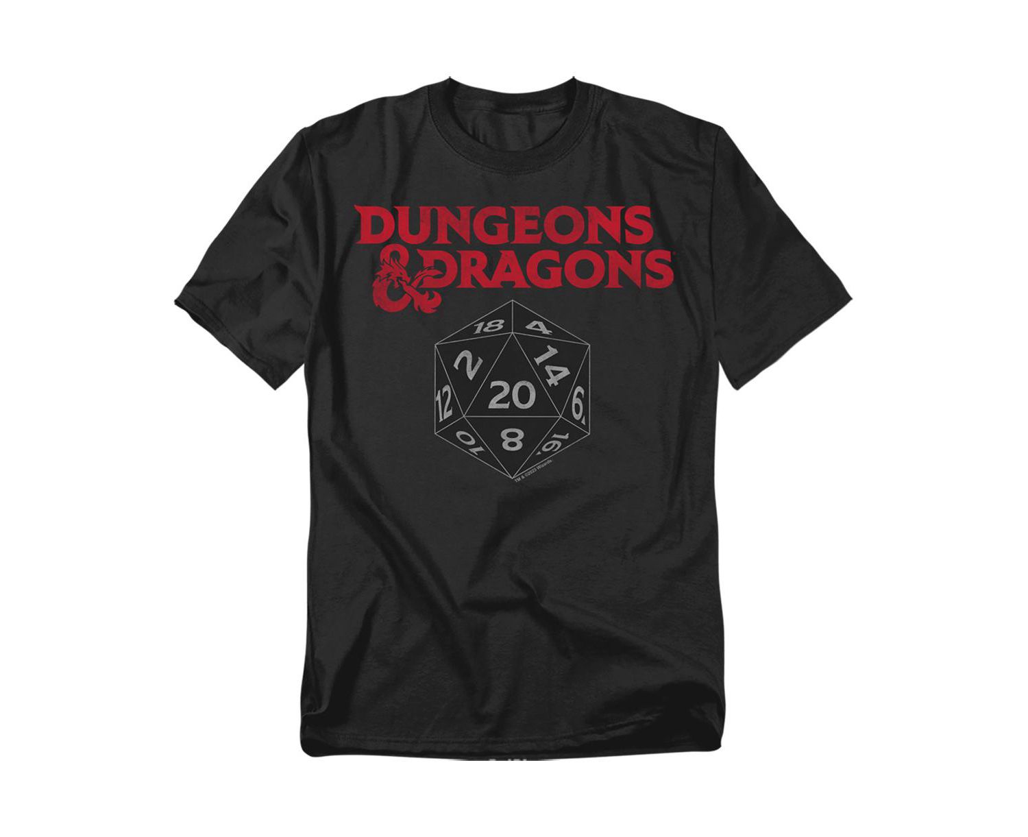 Big & Tall Dungeons and Dragons Black D20 T Shirt