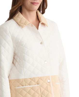 Women's Colorblock Button-Front Quilted Jacket