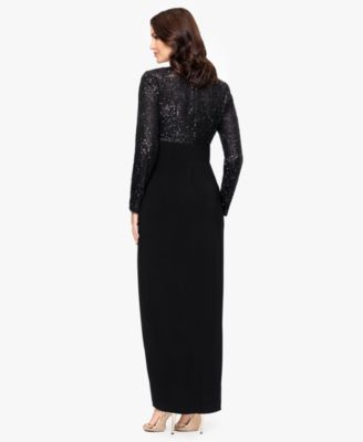 Betsy and Adam Women's Long Sleeve Sequined Dress