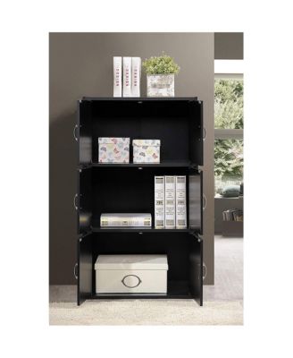 HID33 Home 6-Door 3-Shelves Bookcase Enclosed Storage Cabinet