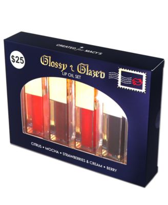 4-Pc. Glossy and Glazed Lip Oil Makeup Set, Created for Macy's