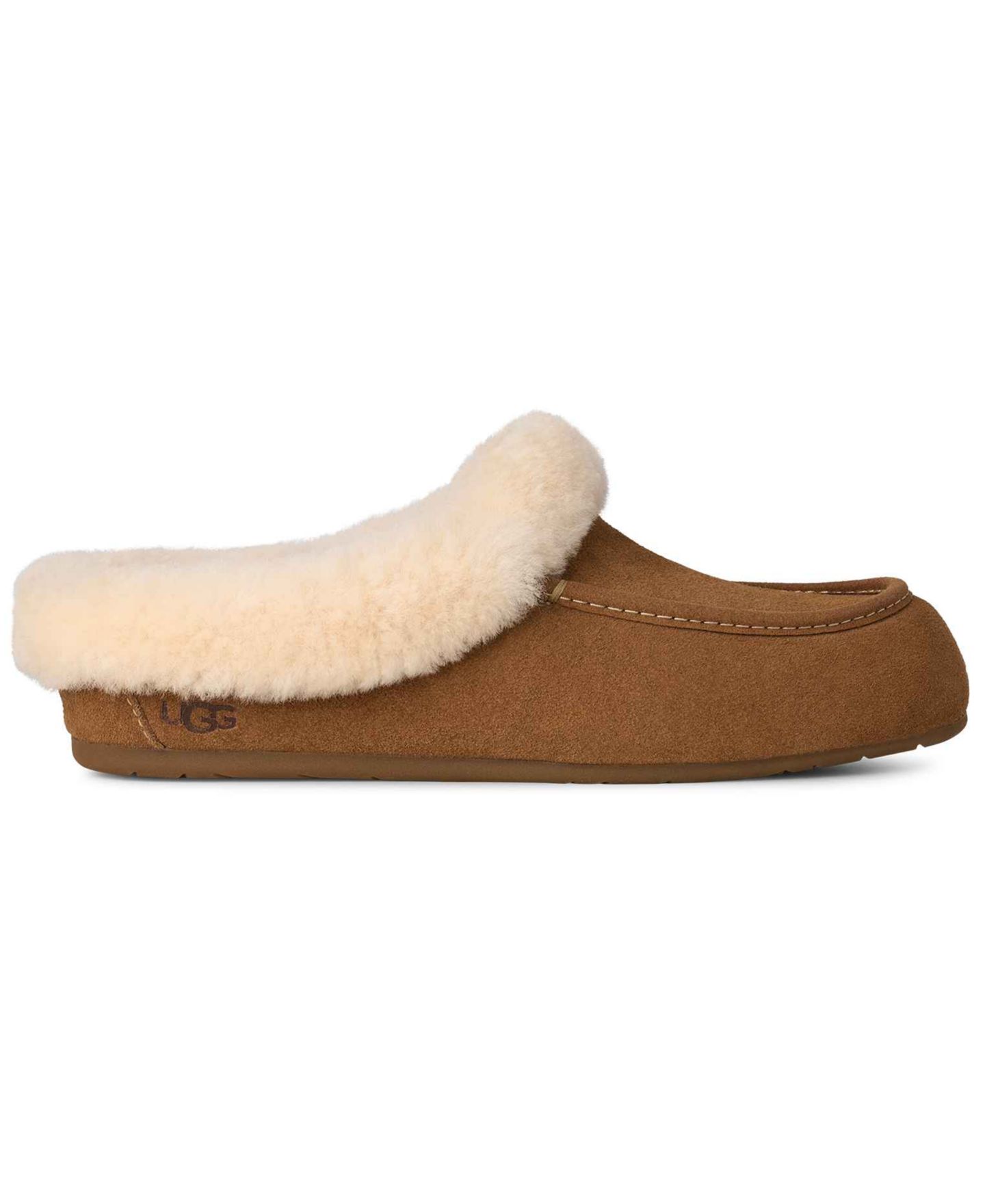 Женские тапочки UGG® Ansley Moccasin Slip On Slippers, цвет: Каштановый — фото 2