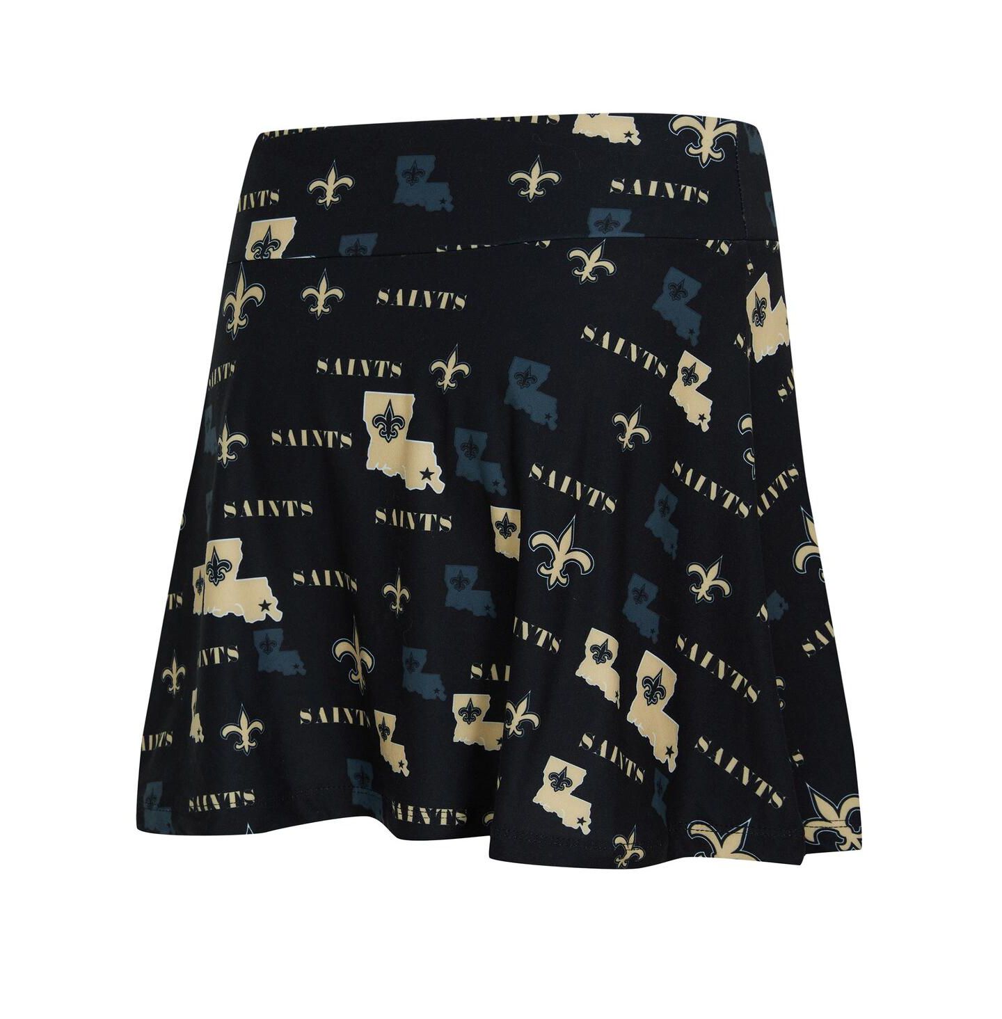Женская юбка-шорты Concepts Sport Black New Orleans Saints Mosaic Allover Print Skort — фото 2