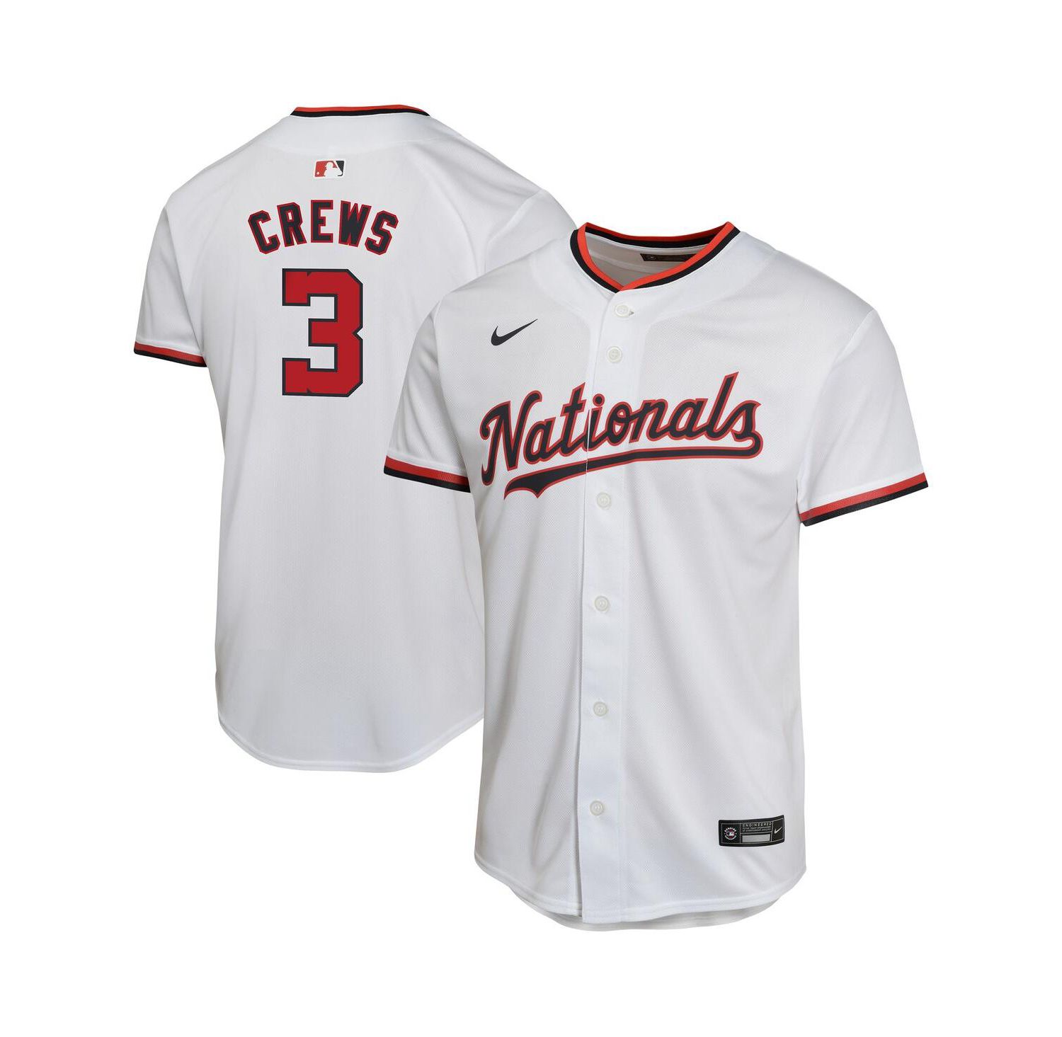 Big Boys and Girls Dylan Crews White Washington Nationals Alternate Game Player Jersey