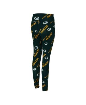Women's Green Green Bay Packers Mosaic Allover Print Leggings