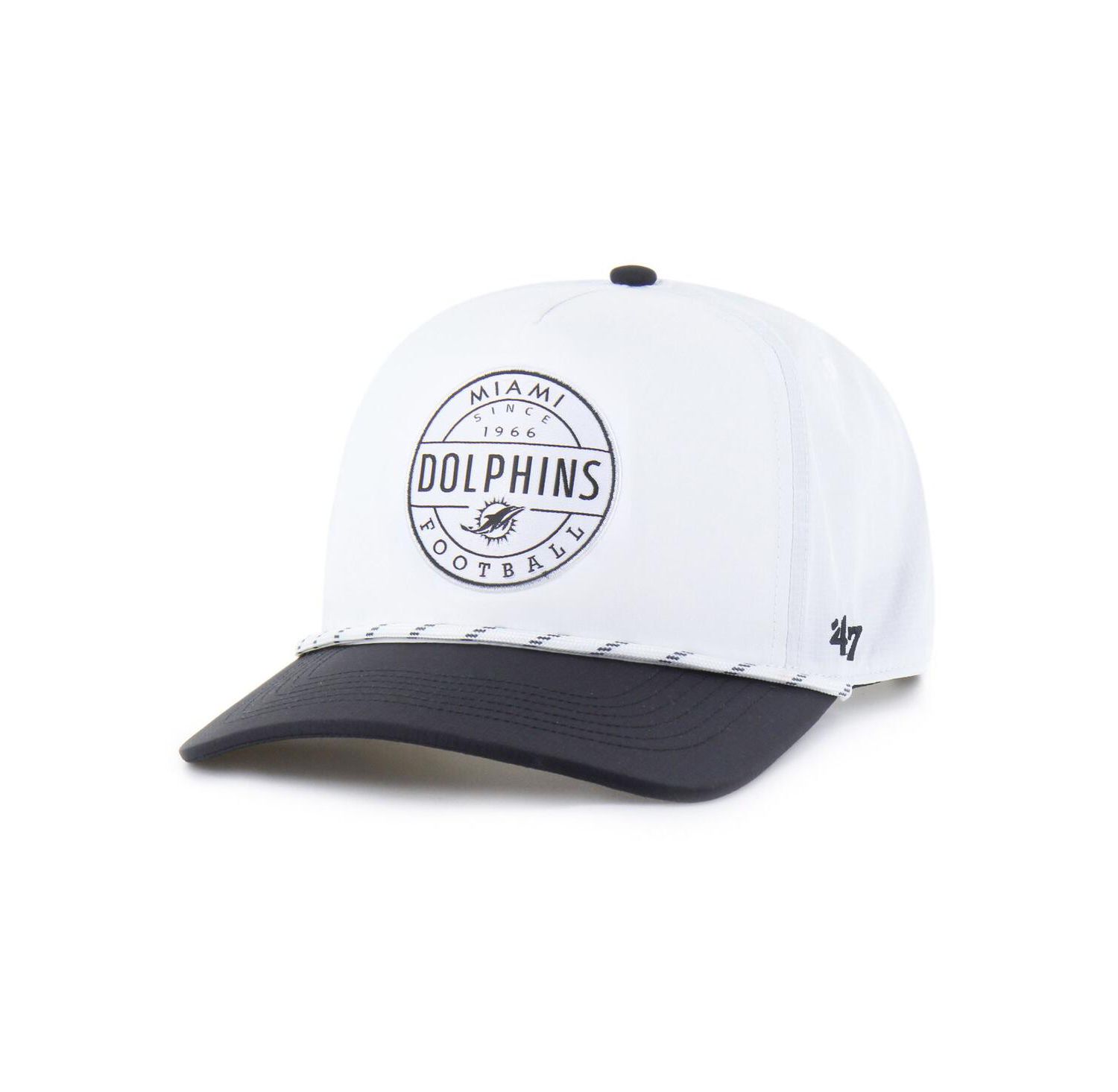 Men's White/Black Miami Dolphins Suburbia Hitch Two-Tone Adjustable Hat