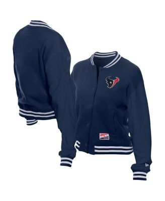 New Era - Women's Navy Houston Texans Throwback Fleece Full-Snap Jacket