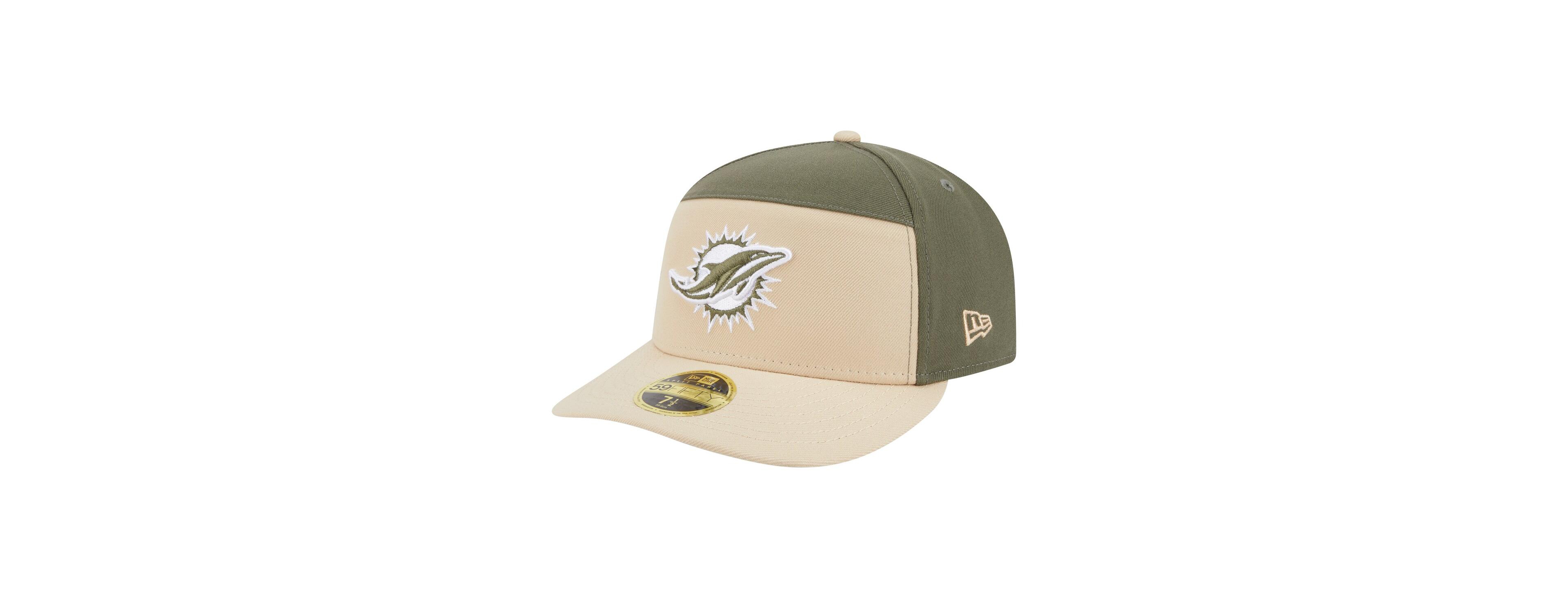 New Era Men's Light Beige/Olive Miami Dolphins Two-Tone Color Pack Split Panel 59FIFTY Fitted Hat